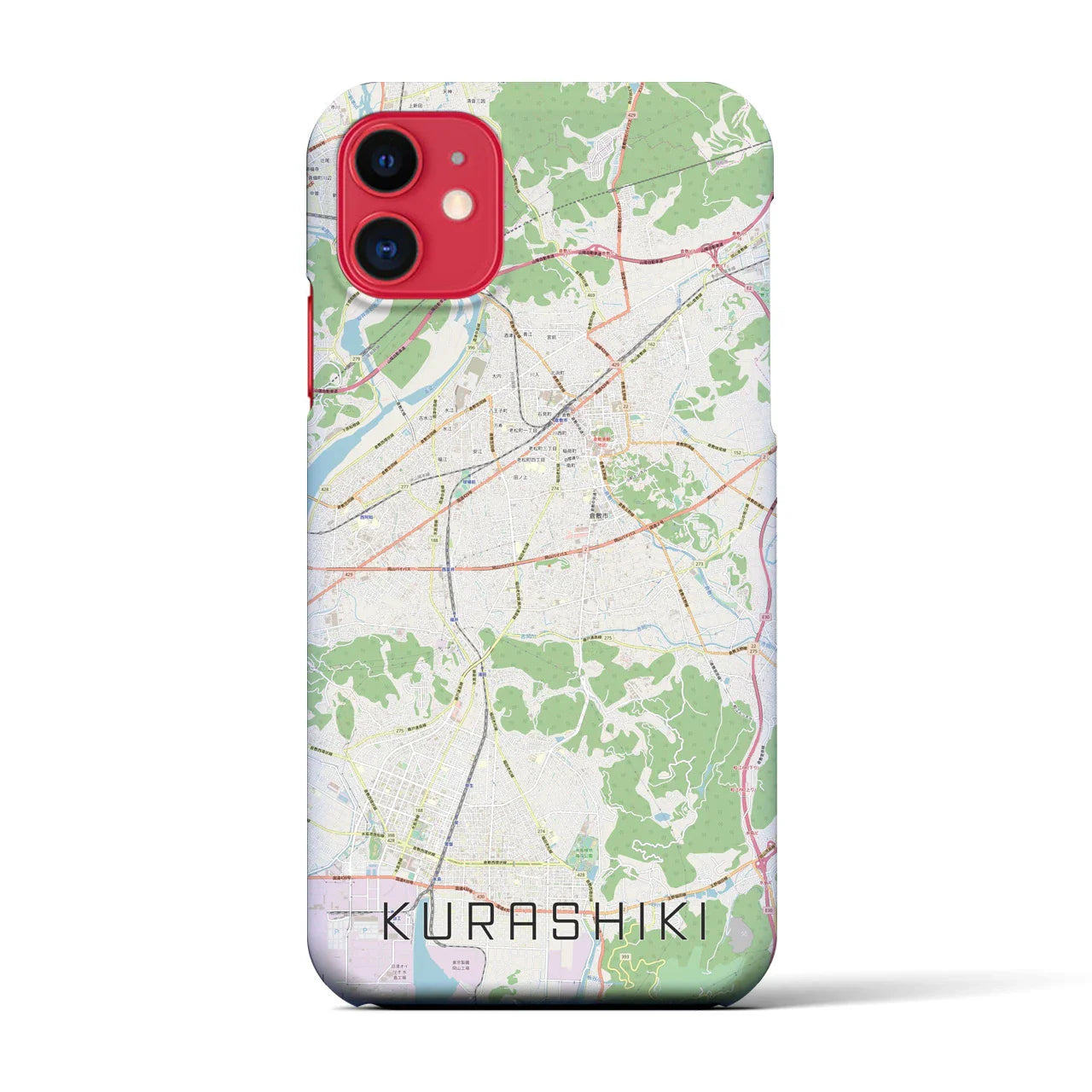 【倉敷(岡山県)】地図柄iPhoneケース(バックカバータイプ)