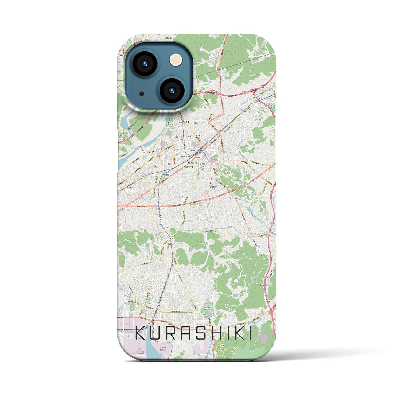 【倉敷(岡山県)】地図柄iPhoneケース(バックカバータイプ)