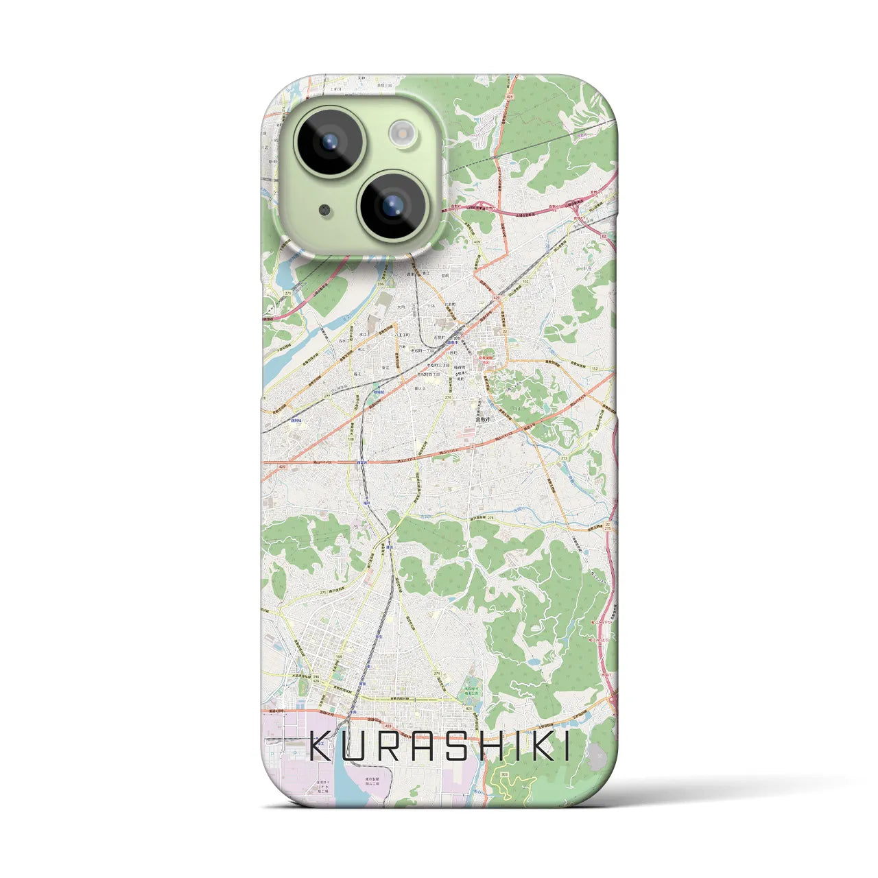 【倉敷(岡山県)】地図柄iPhoneケース(バックカバータイプ)