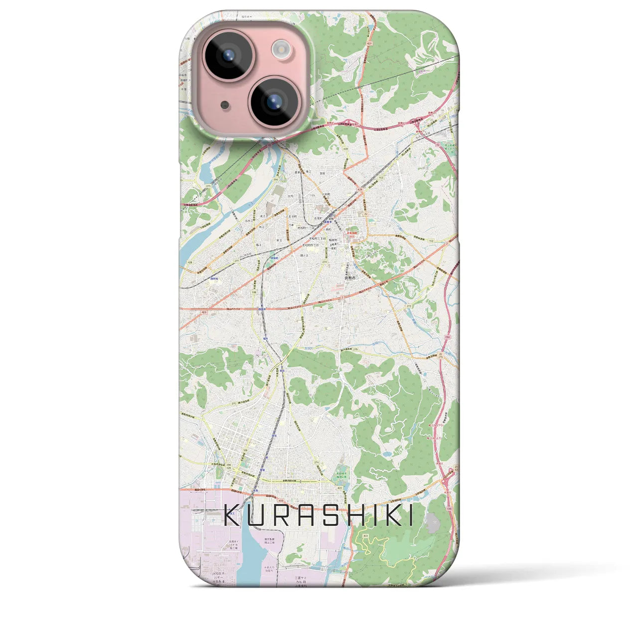 【倉敷(岡山県)】地図柄iPhoneケース(バックカバータイプ)