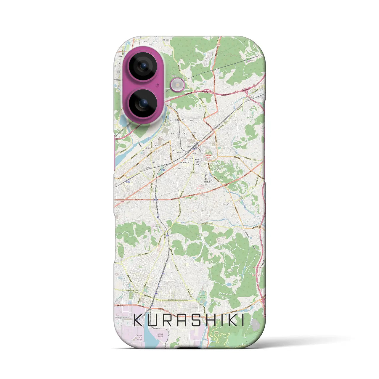 【倉敷(岡山県)】地図柄iPhoneケース(バックカバータイプ)
