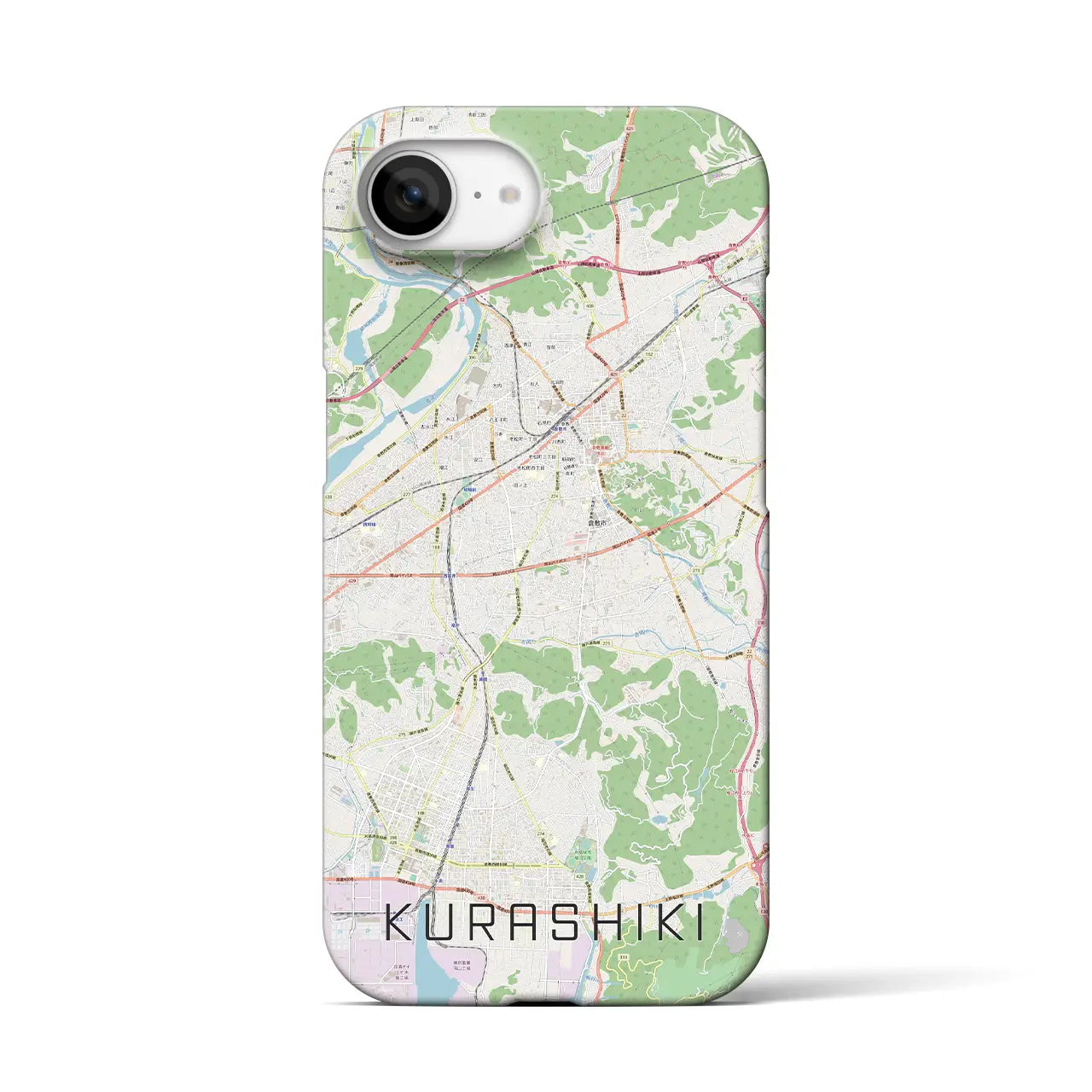 【倉敷(岡山県)】地図柄iPhoneケース(バックカバータイプ)