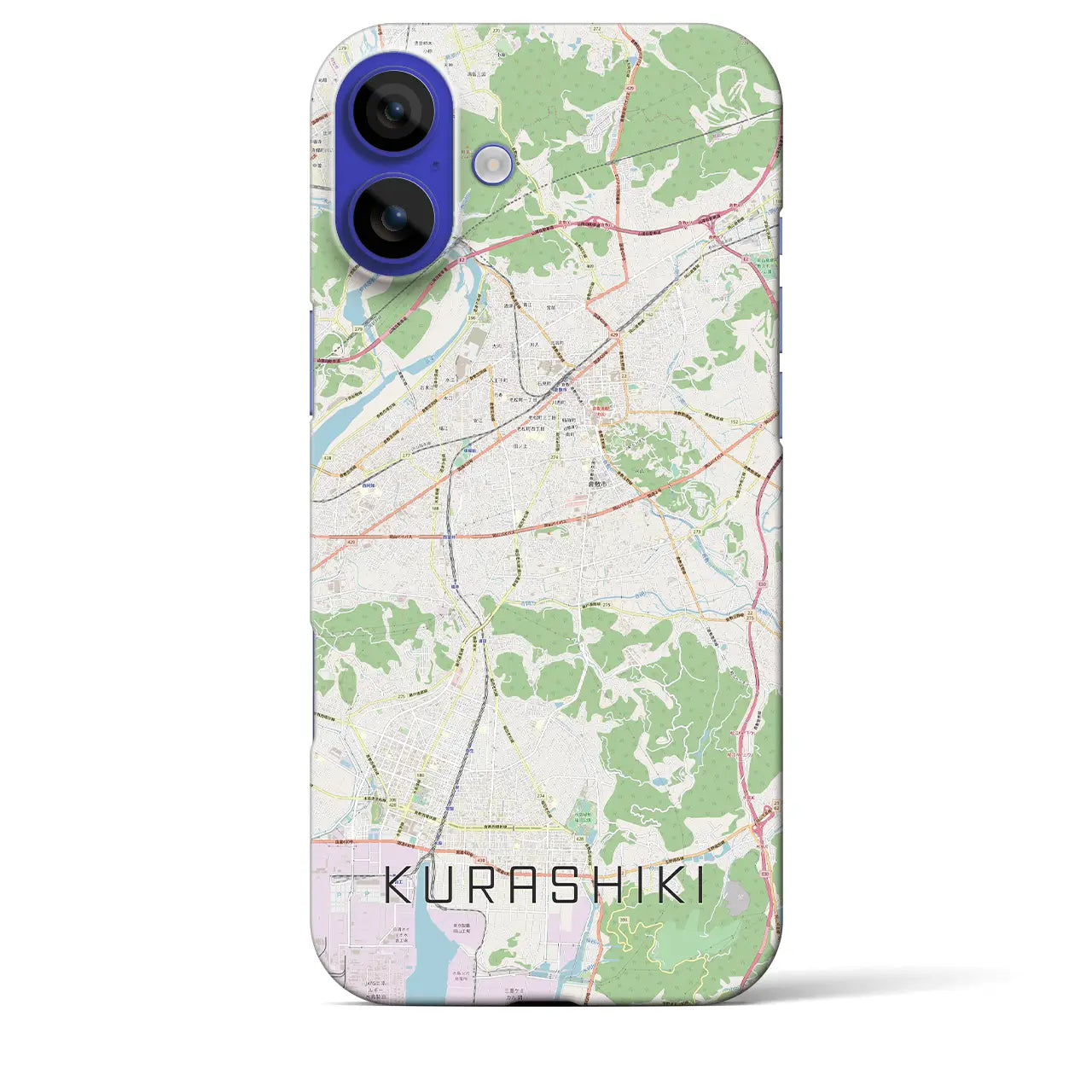 【倉敷(岡山県)】地図柄iPhoneケース(バックカバータイプ)ナチュラル・iPhone 16 Pro Max 用