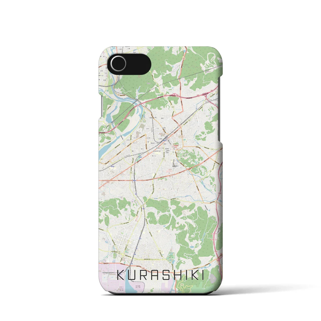 【倉敷(岡山県)】地図柄iPhoneケース(バックカバータイプ)