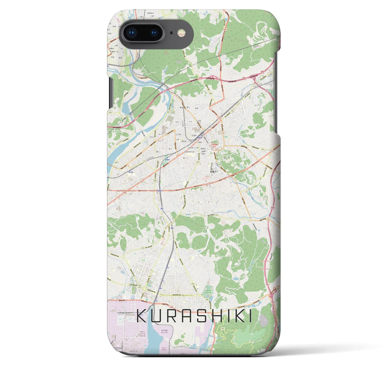 【倉敷(岡山県)】地図柄iPhoneケース(バックカバータイプ)