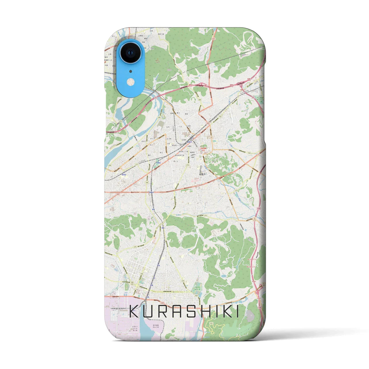 【倉敷(岡山県)】地図柄iPhoneケース(バックカバータイプ)