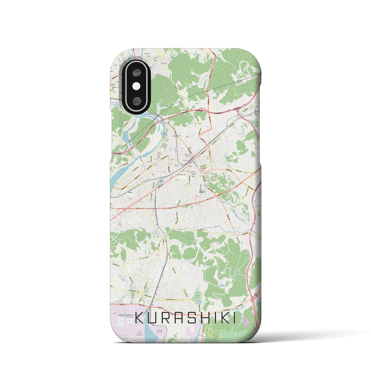【倉敷(岡山県)】地図柄iPhoneケース(バックカバータイプ)