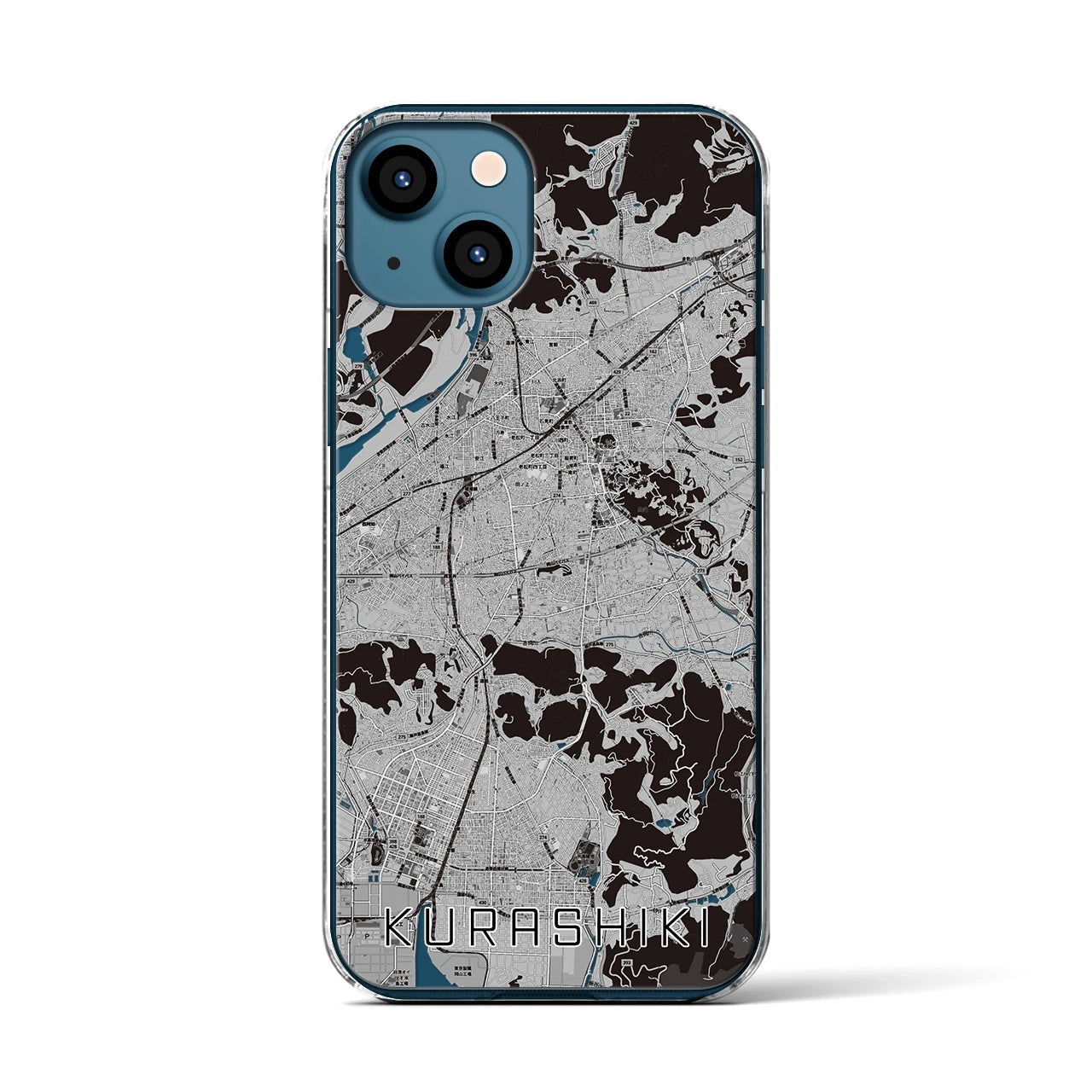 【倉敷(岡山県)】地図柄iPhoneケース(クリアタイプ)