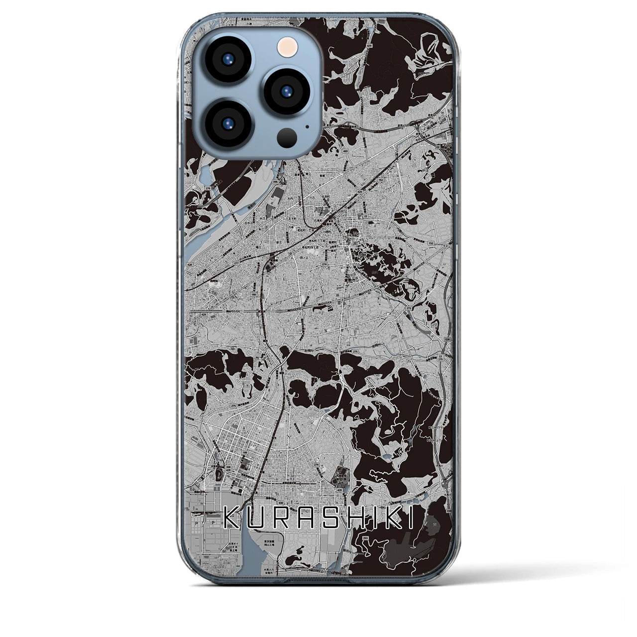 【倉敷(岡山県)】地図柄iPhoneケース(クリアタイプ)