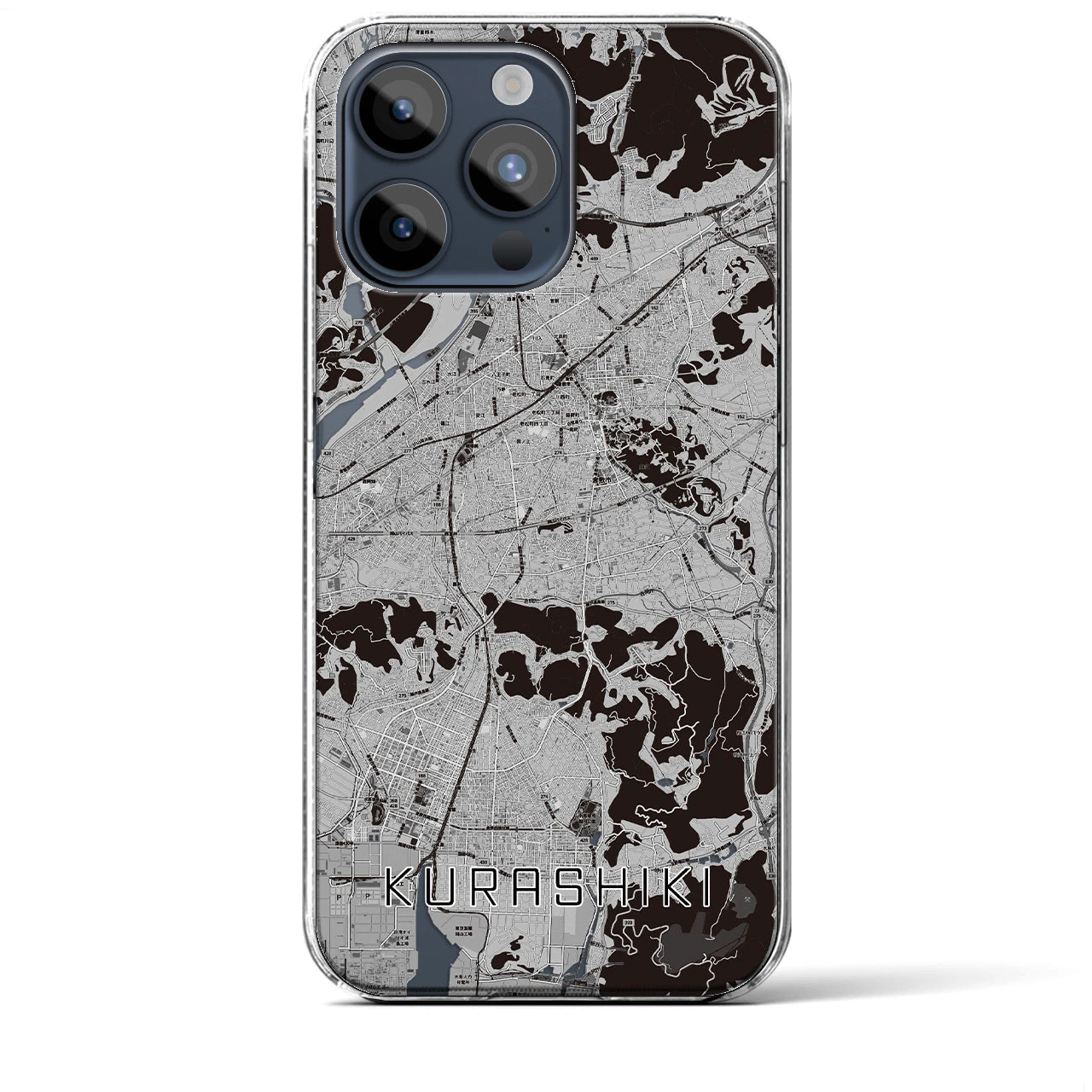 【倉敷(岡山県)】地図柄iPhoneケース(クリアタイプ)