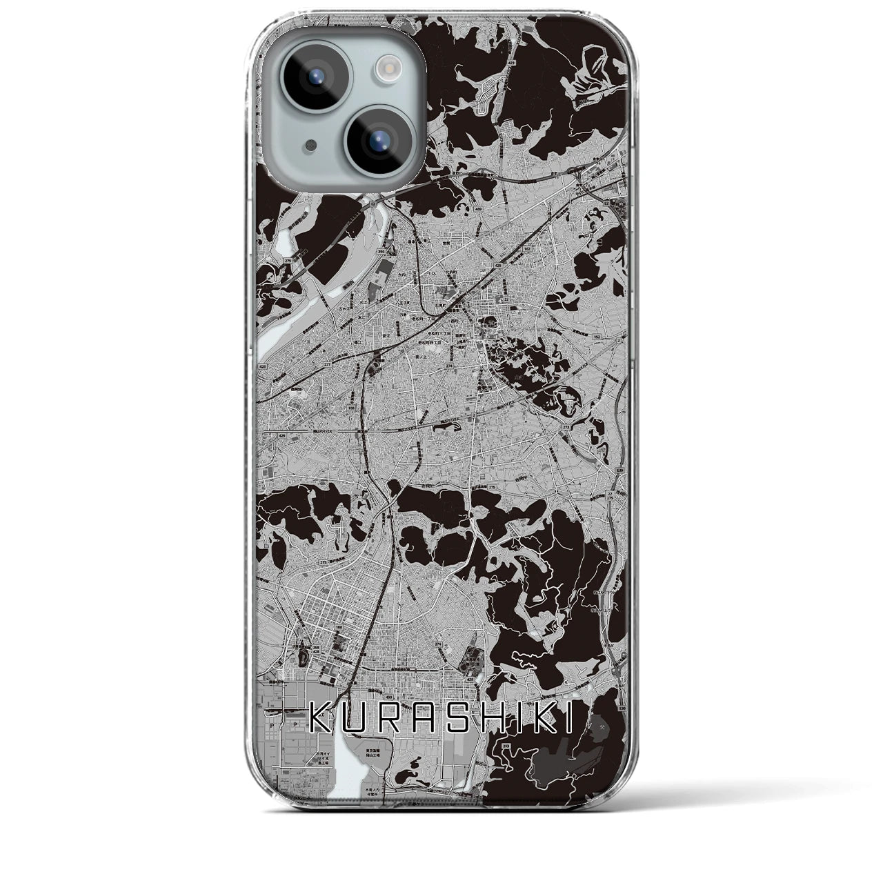 【倉敷(岡山県)】地図柄iPhoneケース(クリアタイプ)