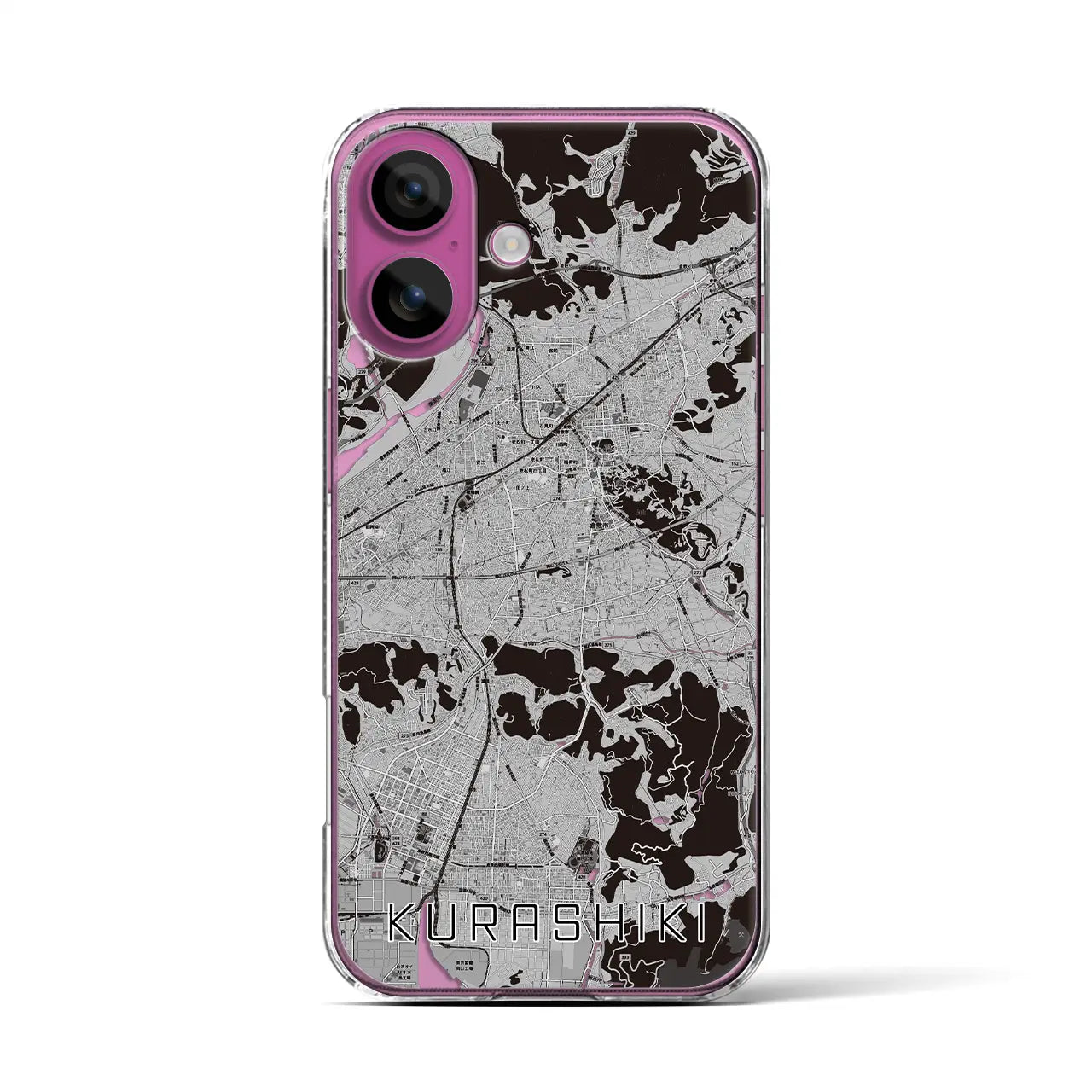 【倉敷(岡山県)】地図柄iPhoneケース(クリアタイプ)