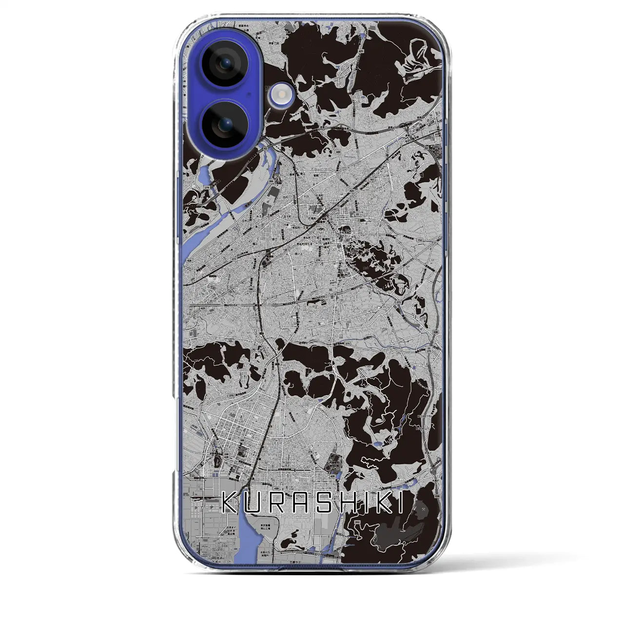 【倉敷(岡山県)】地図柄iPhoneケース(クリアタイプ)
