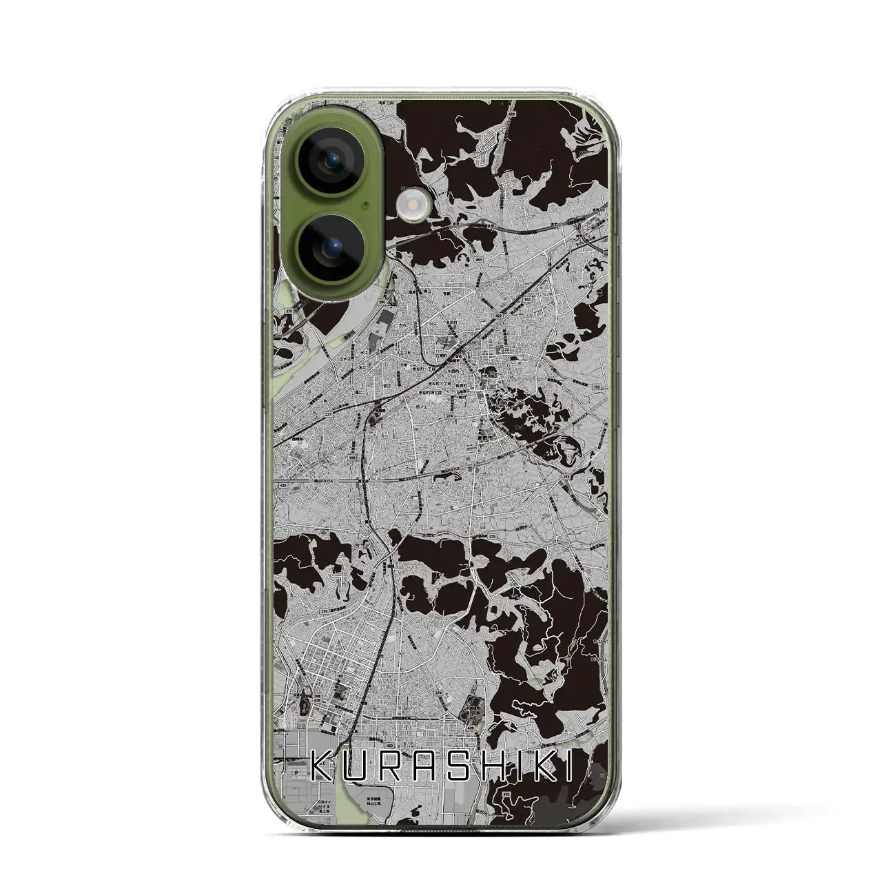 【倉敷(岡山県)】地図柄iPhoneケース(クリアタイプ)