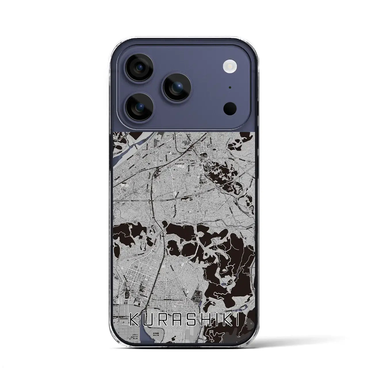 【倉敷(岡山県)】地図柄iPhoneケース(クリアタイプ)モノトーン・iPhone 17 Pro Max 用