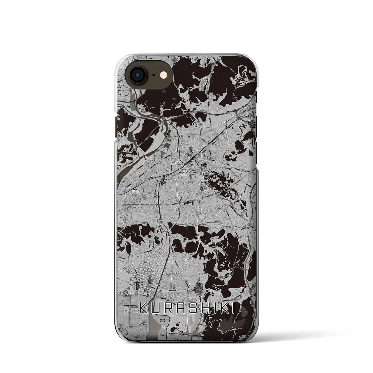 【倉敷(岡山県)】地図柄iPhoneケース(クリアタイプ)