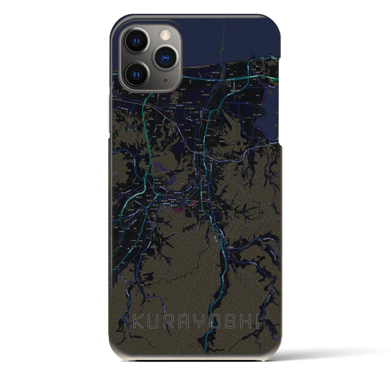 【倉吉(鳥取県)】地図柄iPhoneケース(バックカバータイプ)