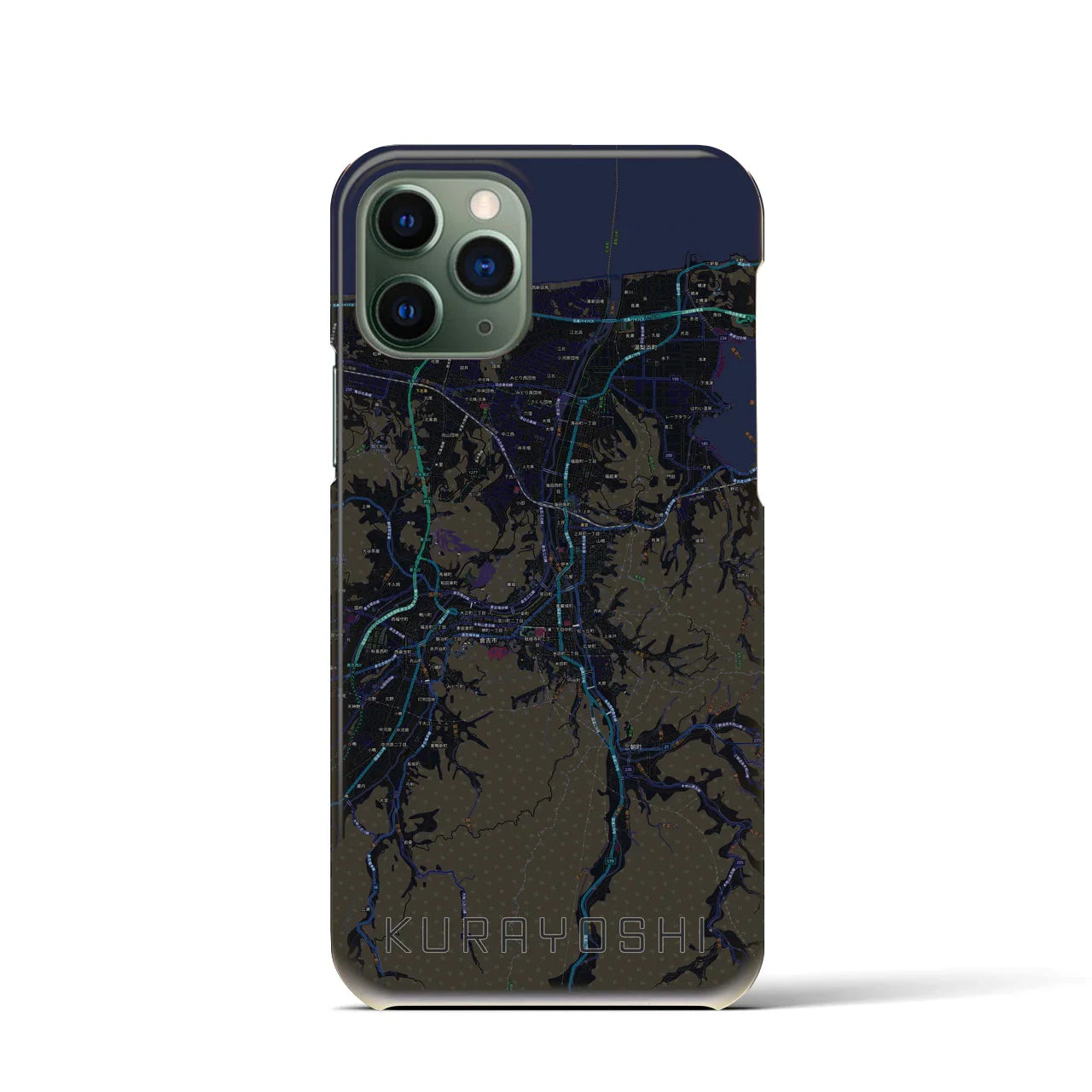 【倉吉(鳥取県)】地図柄iPhoneケース(バックカバータイプ)