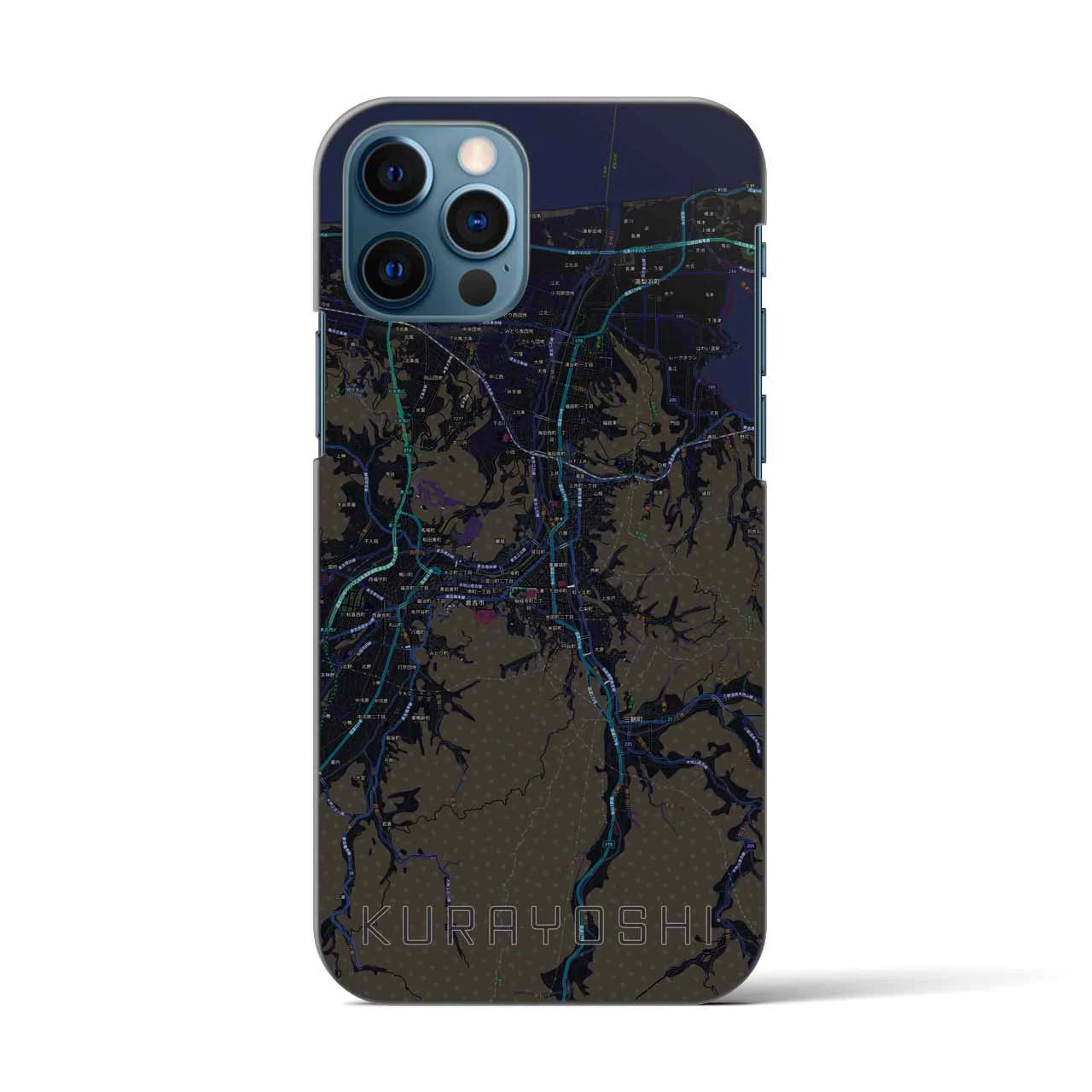 【倉吉(鳥取県)】地図柄iPhoneケース(バックカバータイプ)