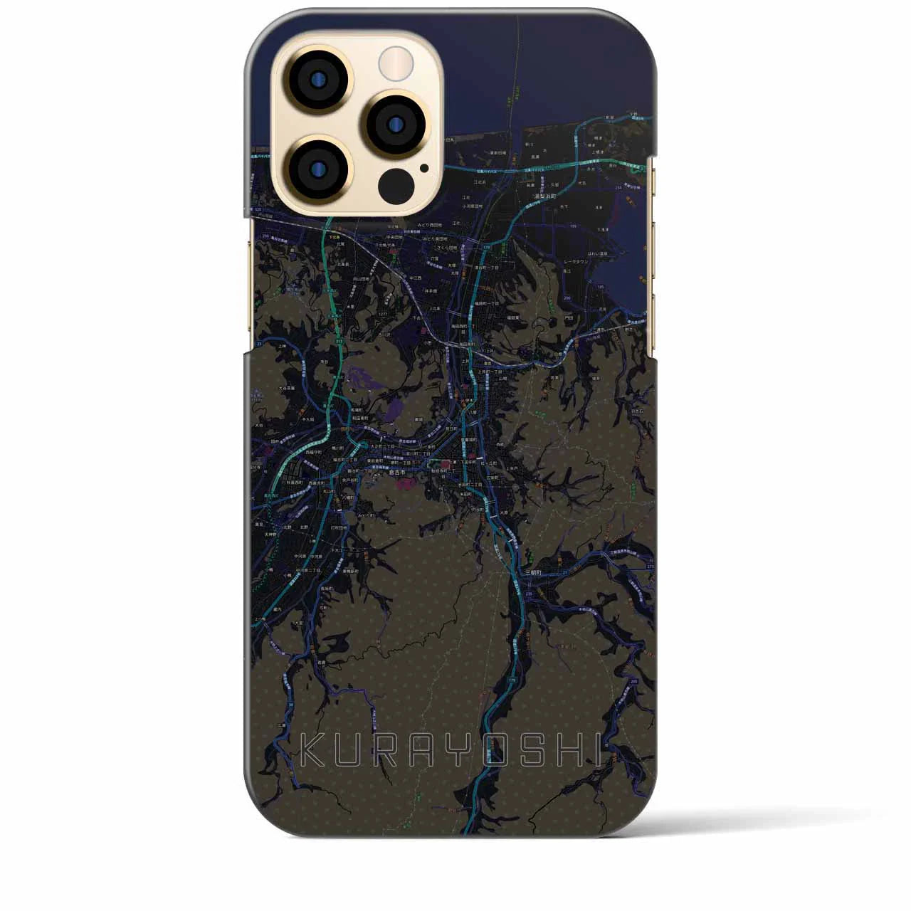 【倉吉(鳥取県)】地図柄iPhoneケース(バックカバータイプ)
