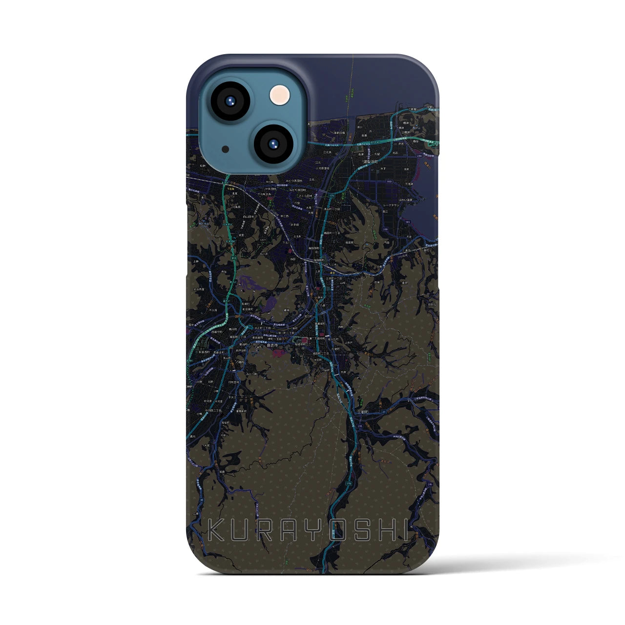 【倉吉(鳥取県)】地図柄iPhoneケース(バックカバータイプ)