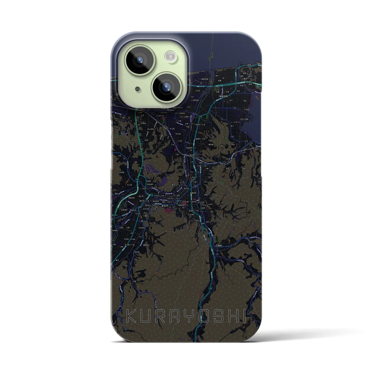 【倉吉(鳥取県)】地図柄iPhoneケース(バックカバータイプ)
