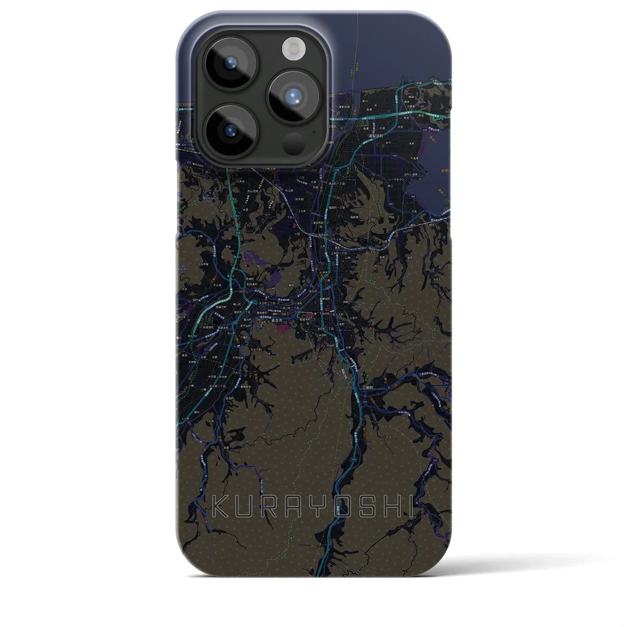 【倉吉(鳥取県)】地図柄iPhoneケース(バックカバータイプ)