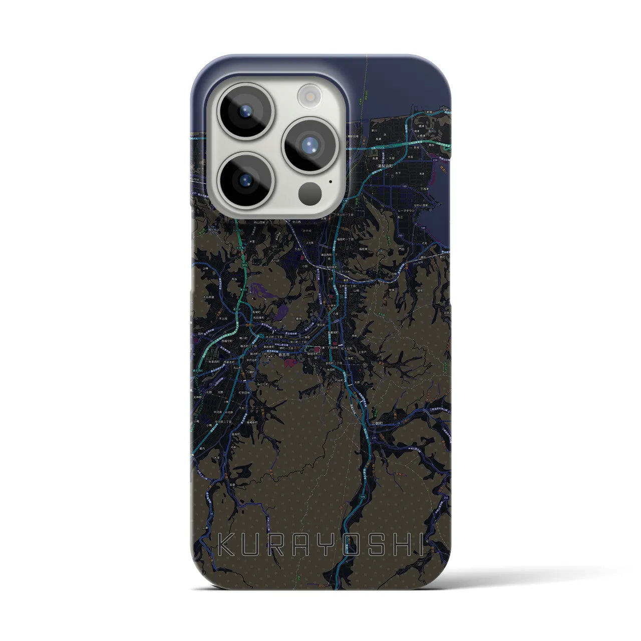 【倉吉(鳥取県)】地図柄iPhoneケース(バックカバータイプ)