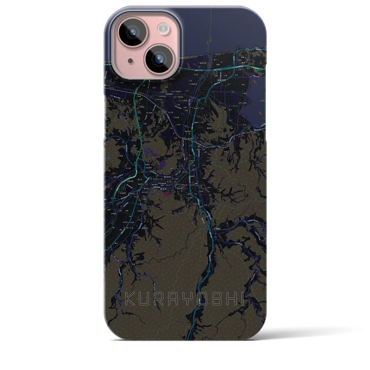 【倉吉(鳥取県)】地図柄iPhoneケース(バックカバータイプ)
