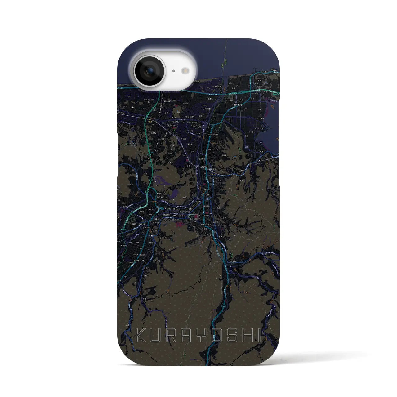 【倉吉(鳥取県)】地図柄iPhoneケース(バックカバータイプ)