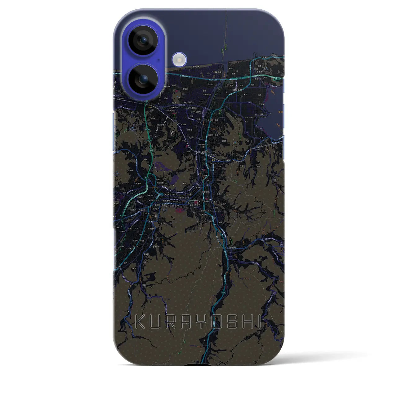 【倉吉(鳥取県)】地図柄iPhoneケース(バックカバータイプ)