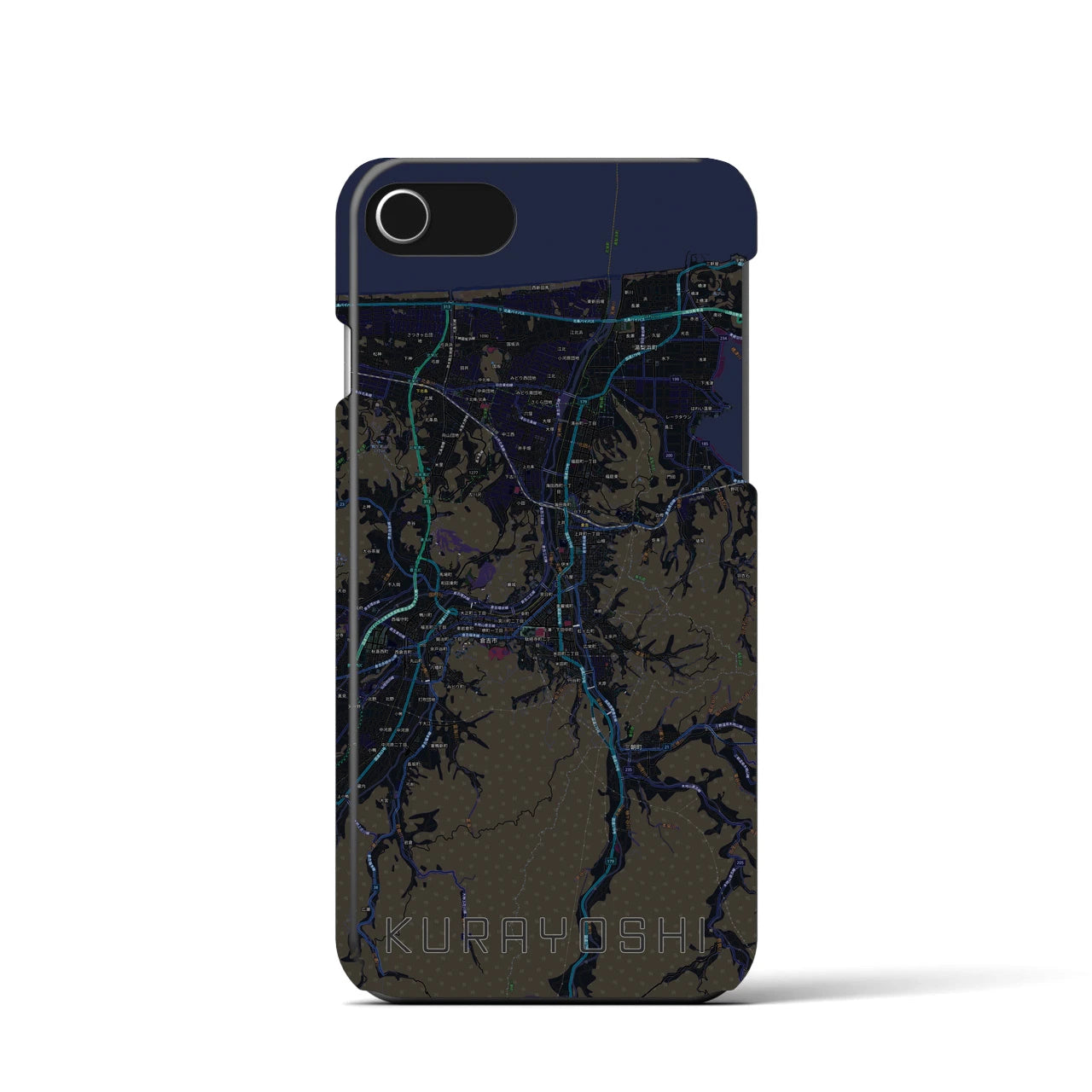 【倉吉(鳥取県)】地図柄iPhoneケース(バックカバータイプ)