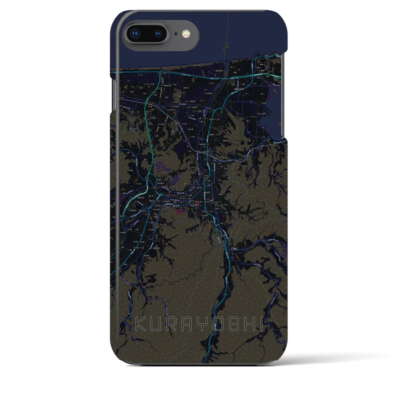 【倉吉(鳥取県)】地図柄iPhoneケース(バックカバータイプ)