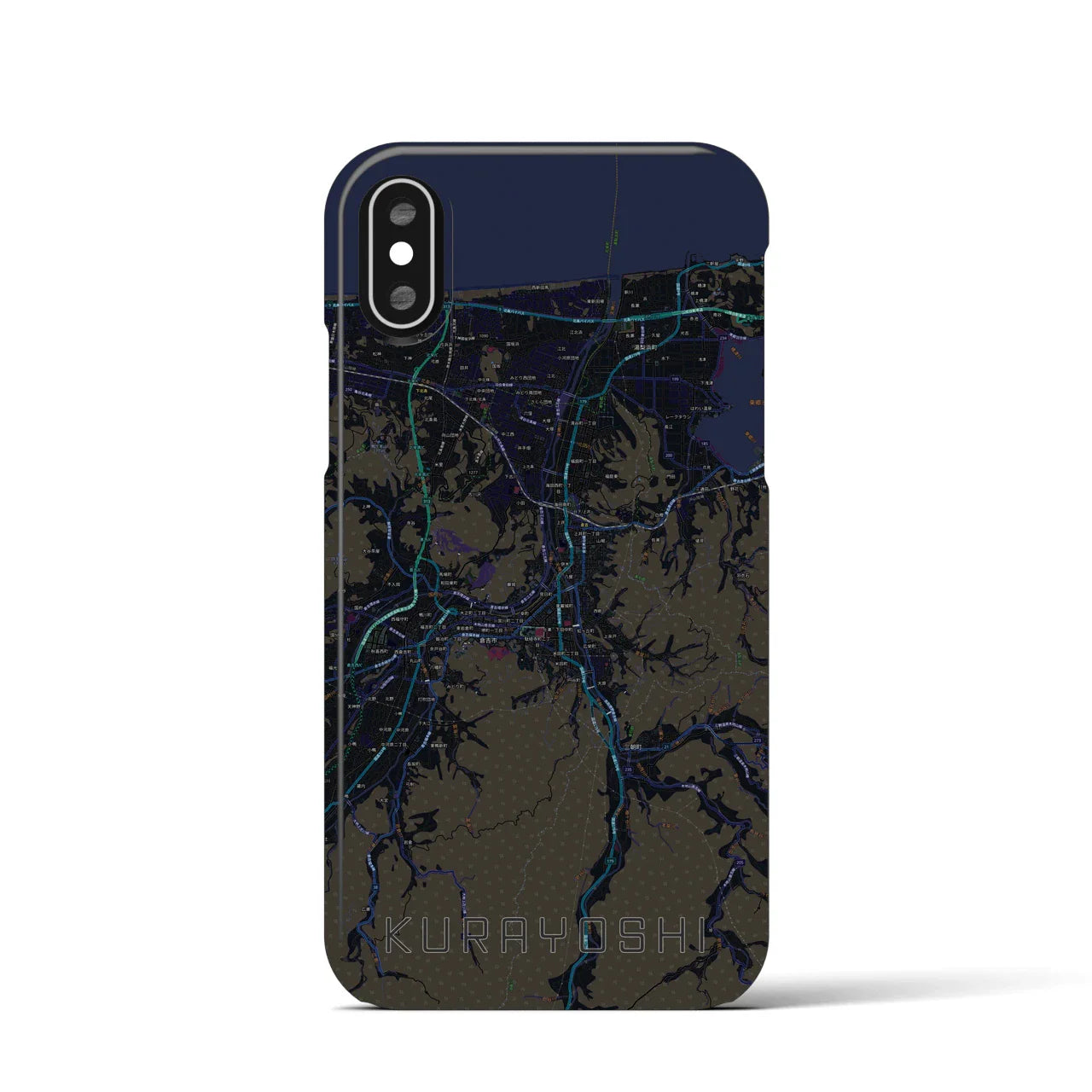 【倉吉(鳥取県)】地図柄iPhoneケース(バックカバータイプ)