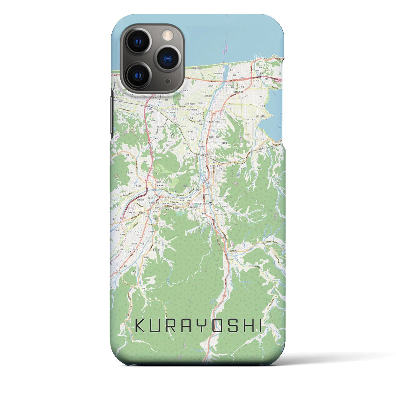 【倉吉(鳥取県)】地図柄iPhoneケース(バックカバータイプ)