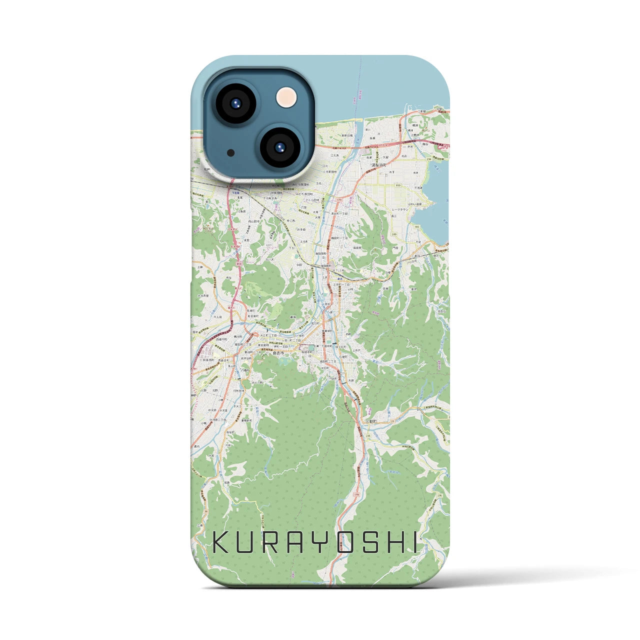 【倉吉(鳥取県)】地図柄iPhoneケース(バックカバータイプ)