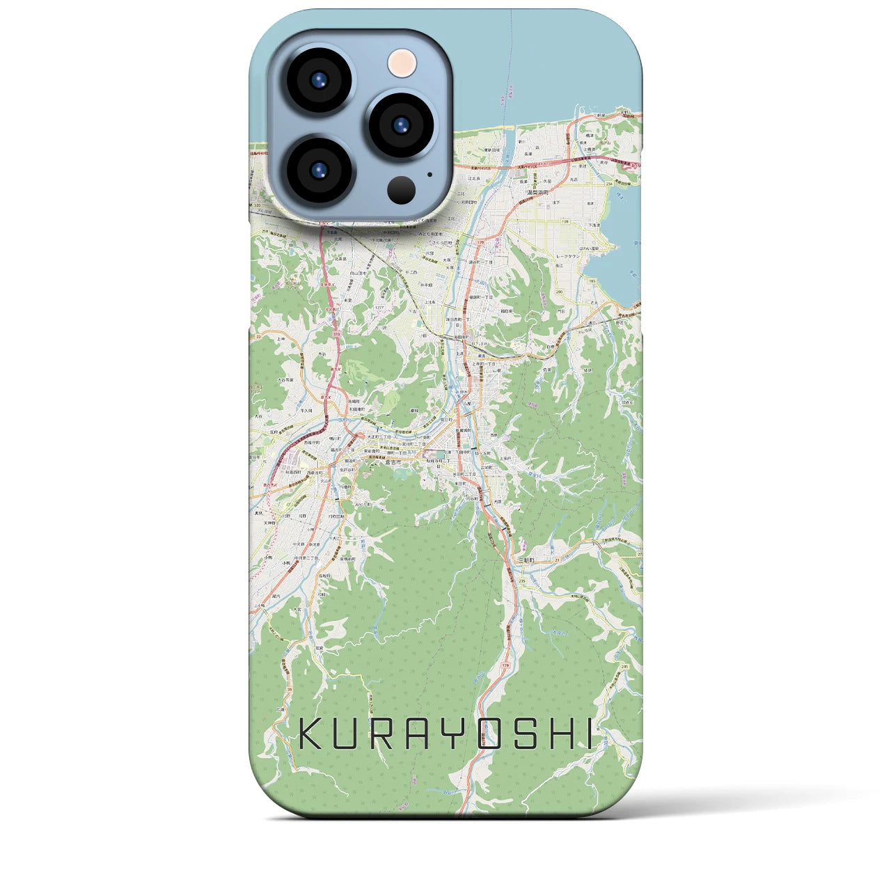 【倉吉(鳥取県)】地図柄iPhoneケース(バックカバータイプ)