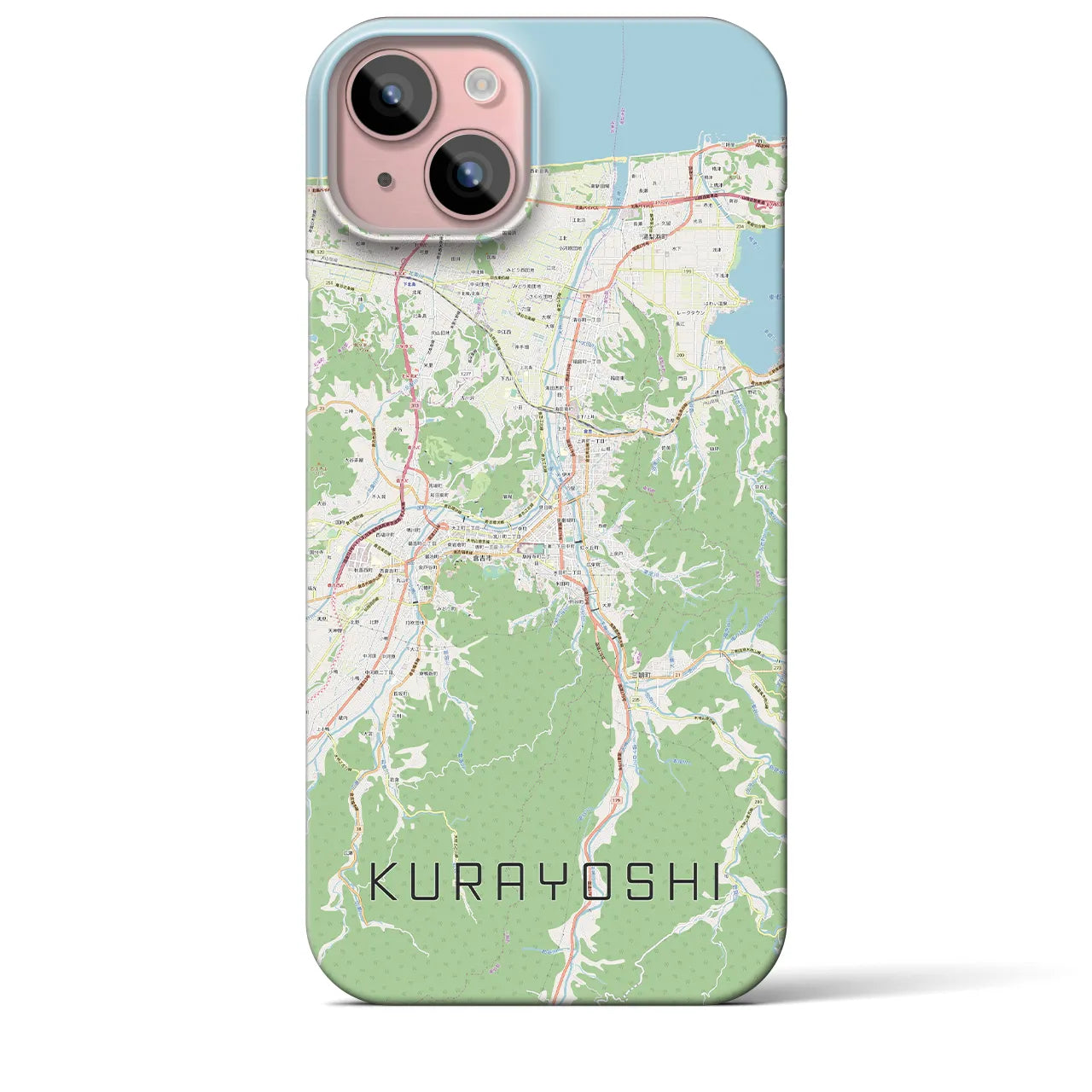 【倉吉(鳥取県)】地図柄iPhoneケース(バックカバータイプ)