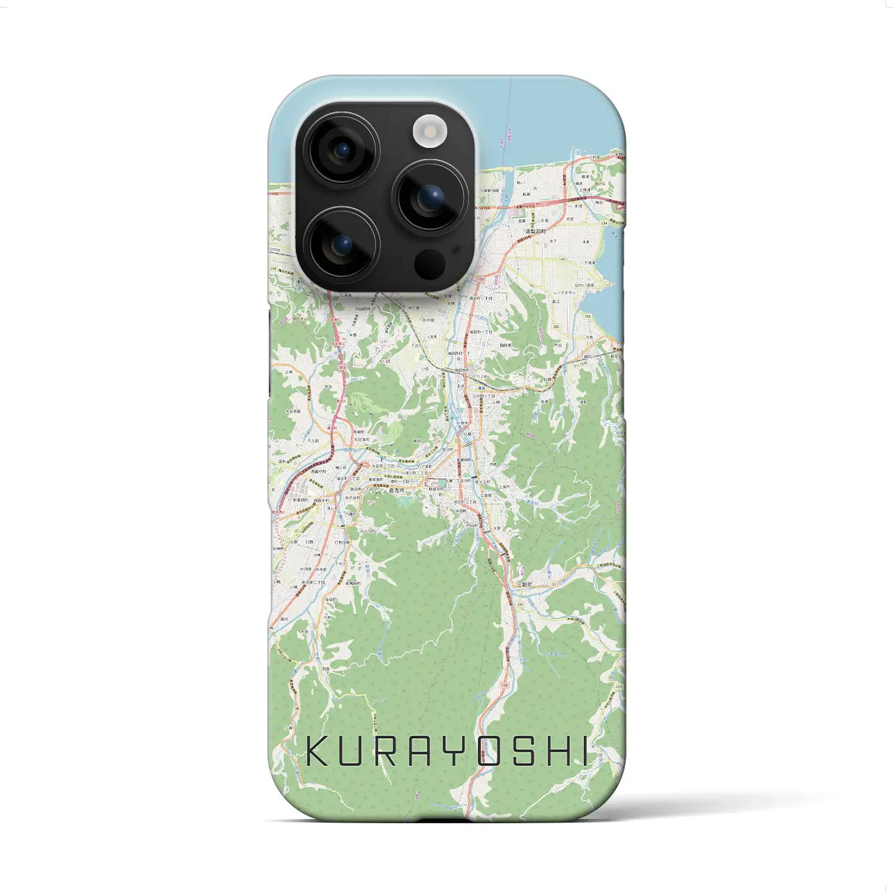 【倉吉(鳥取県)】地図柄iPhoneケース(バックカバータイプ)