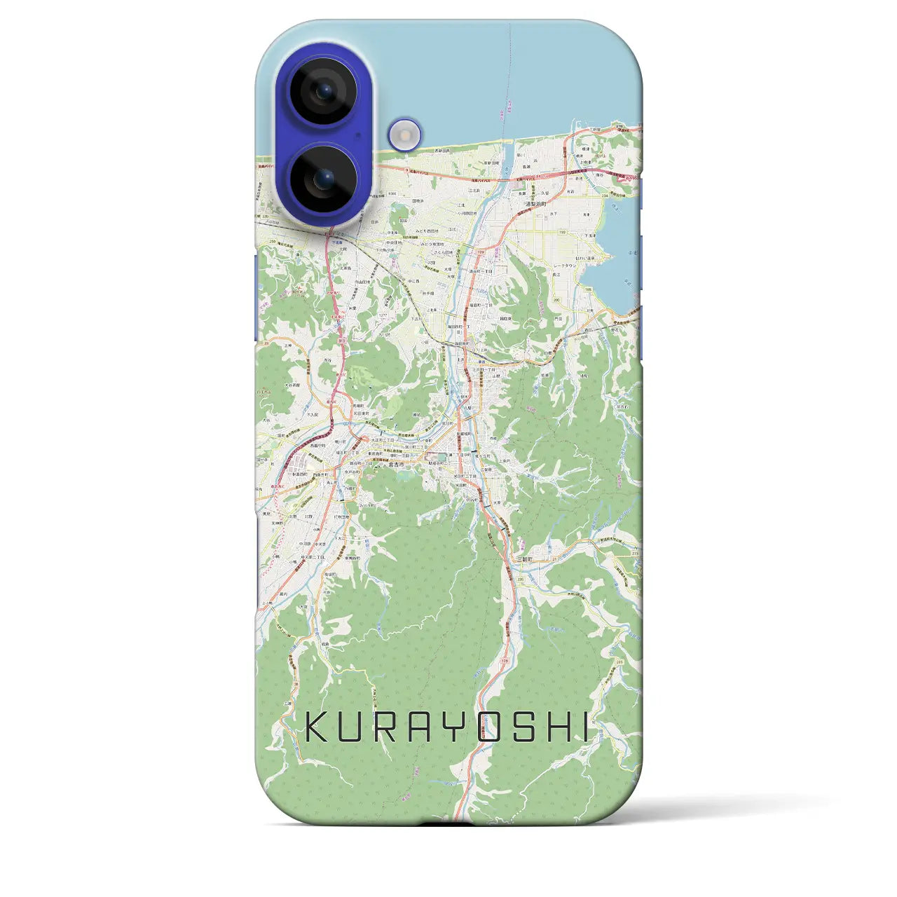 【倉吉(鳥取県)】地図柄iPhoneケース(バックカバータイプ)ナチュラル・iPhone 16 Pro Max 用