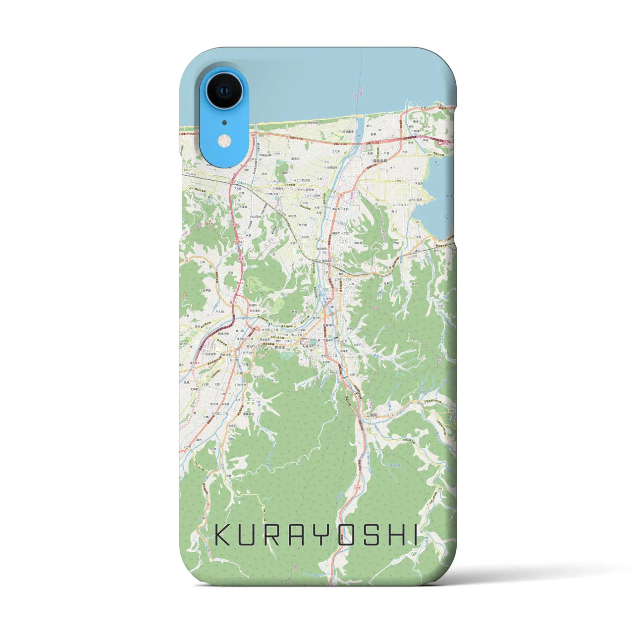 【倉吉(鳥取県)】地図柄iPhoneケース(バックカバータイプ)