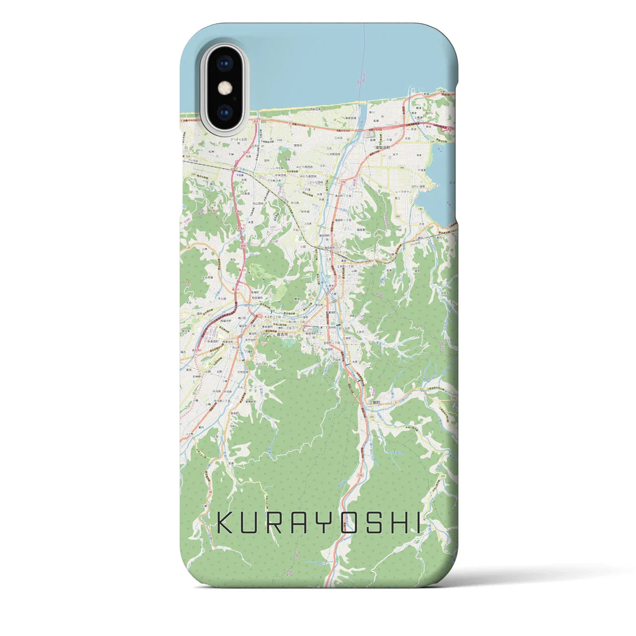 【倉吉(鳥取県)】地図柄iPhoneケース(バックカバータイプ)