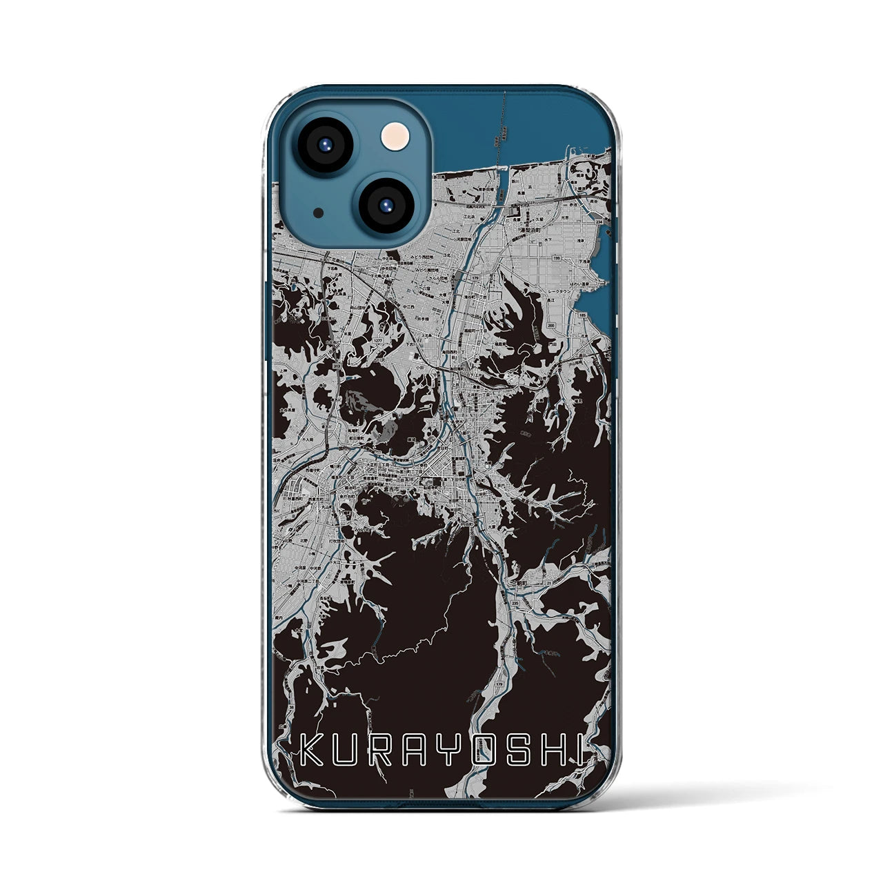 【倉吉(鳥取県)】地図柄iPhoneケース(クリアタイプ)