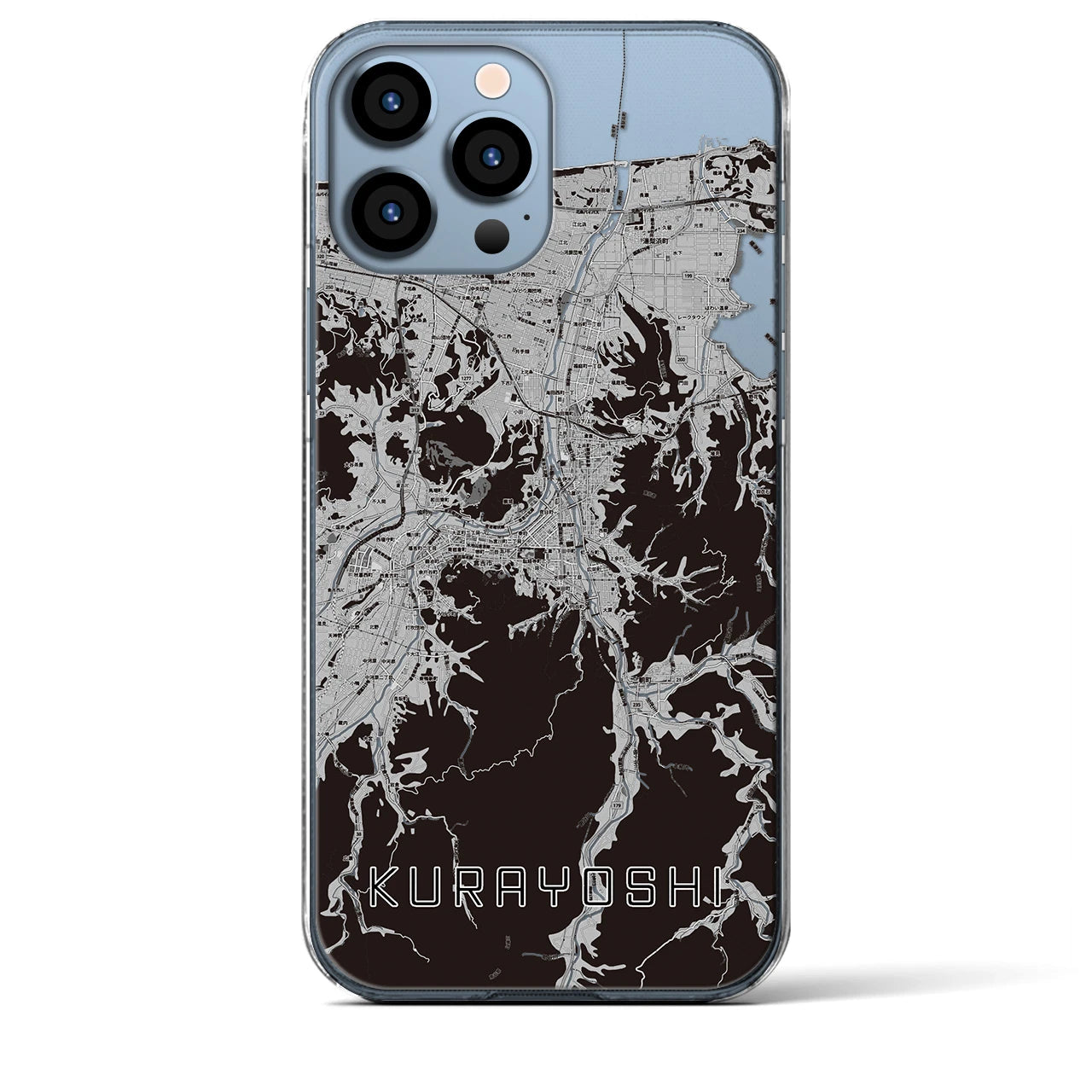 【倉吉(鳥取県)】地図柄iPhoneケース(クリアタイプ)
