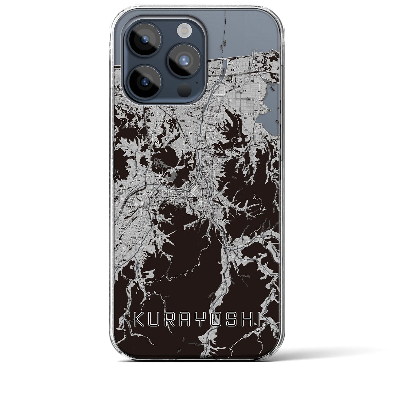 【倉吉(鳥取県)】地図柄iPhoneケース(クリアタイプ)