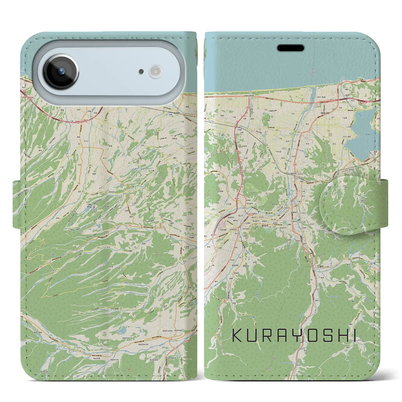 【倉吉(鳥取県)】地図柄iPhoneケース(手帳タイプ)