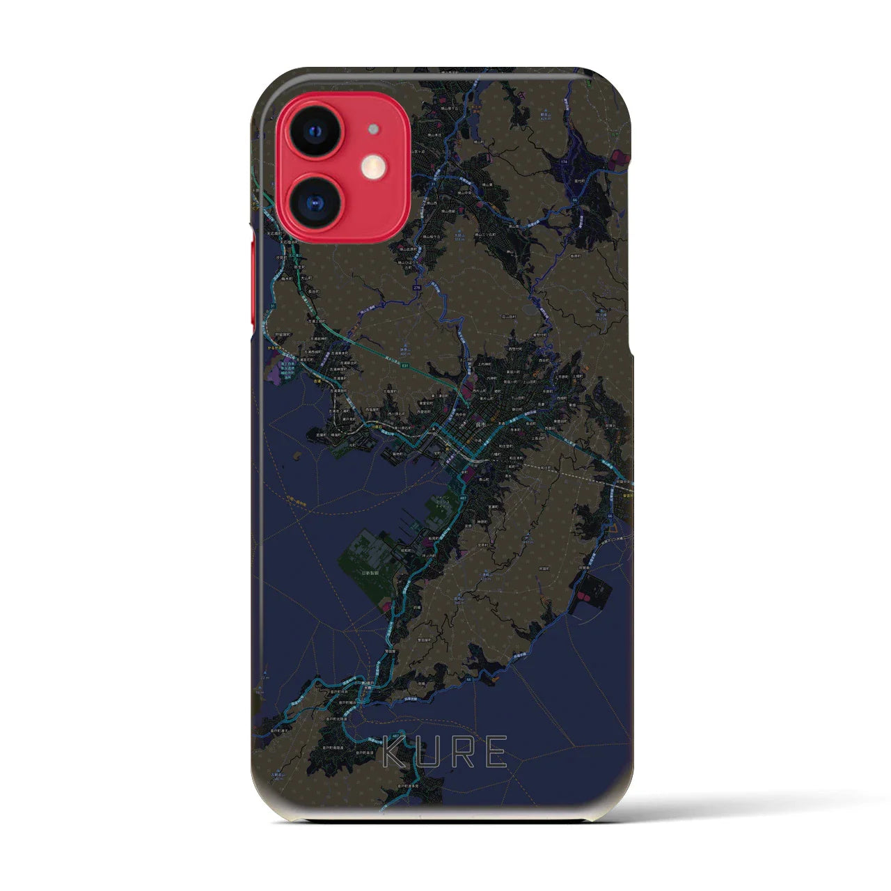 【呉(広島県)】地図柄iPhoneケース(バックカバータイプ)