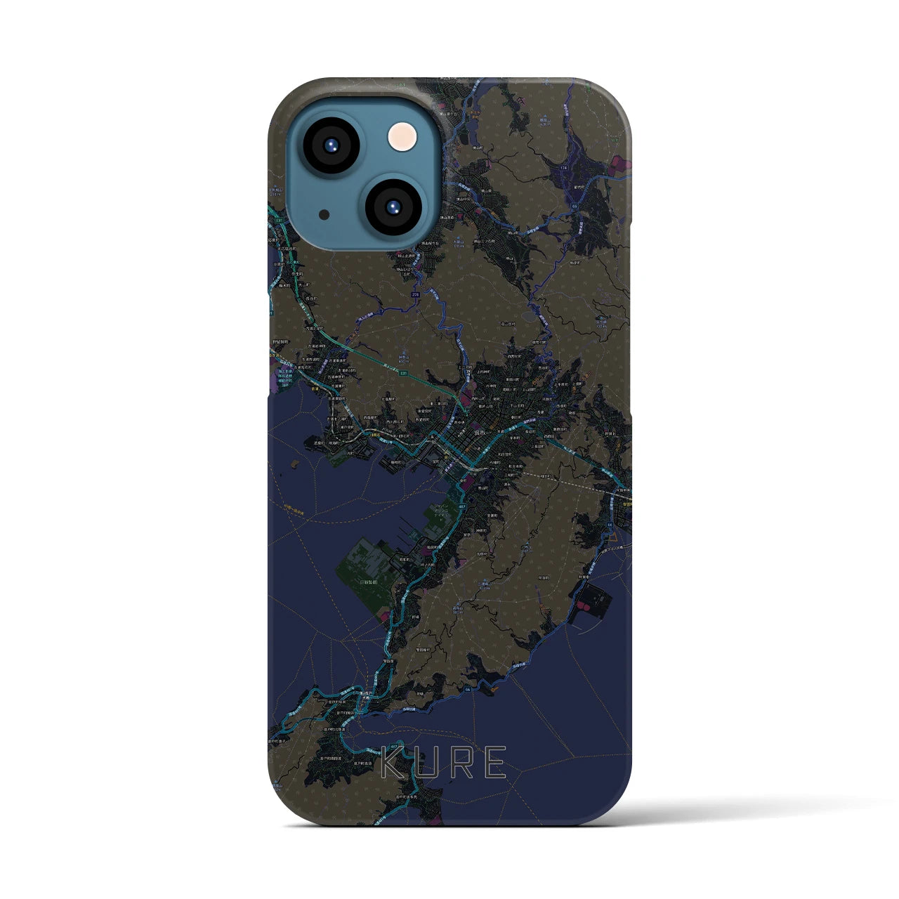 【呉(広島県)】地図柄iPhoneケース(バックカバータイプ)