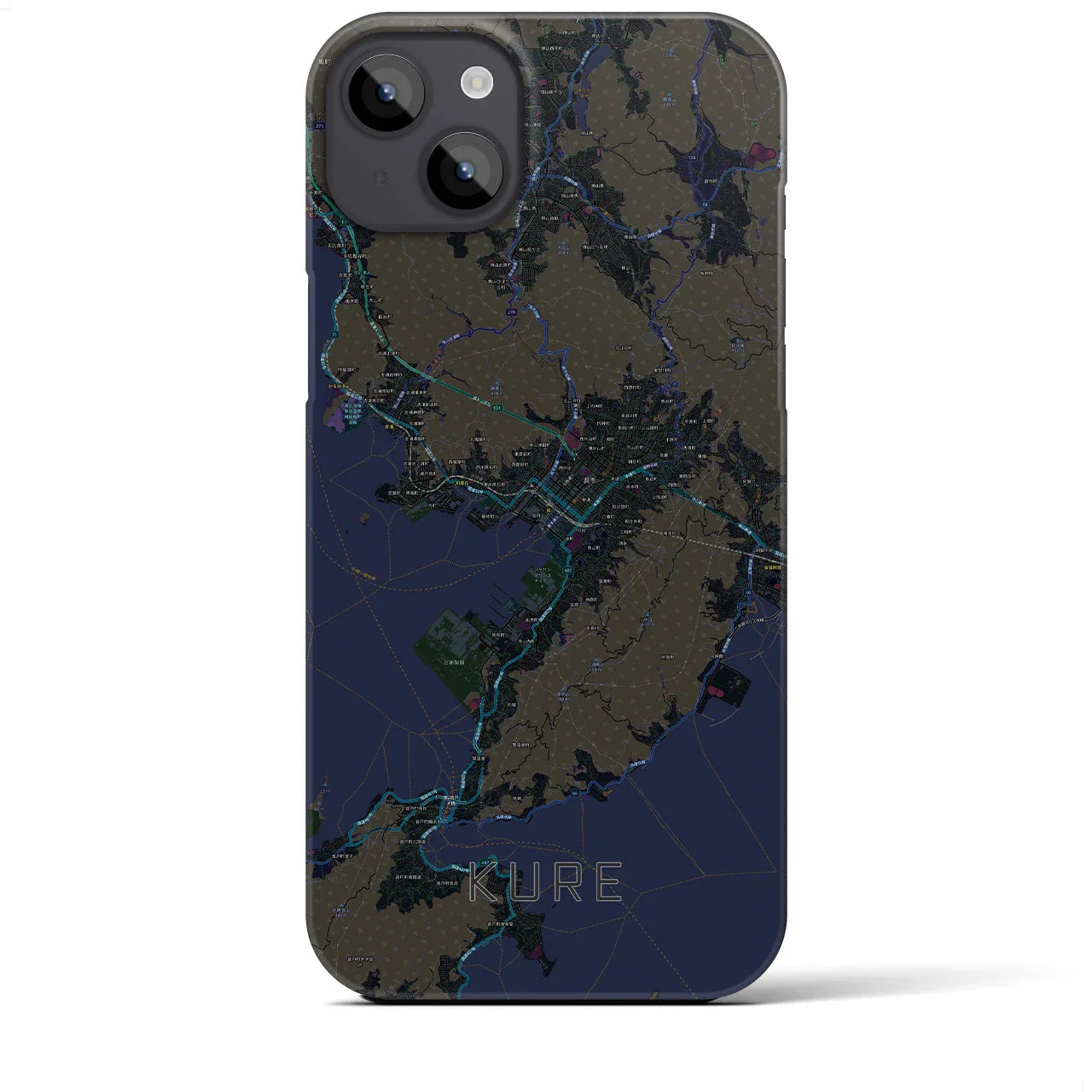 【呉(広島県)】地図柄iPhoneケース(バックカバータイプ)