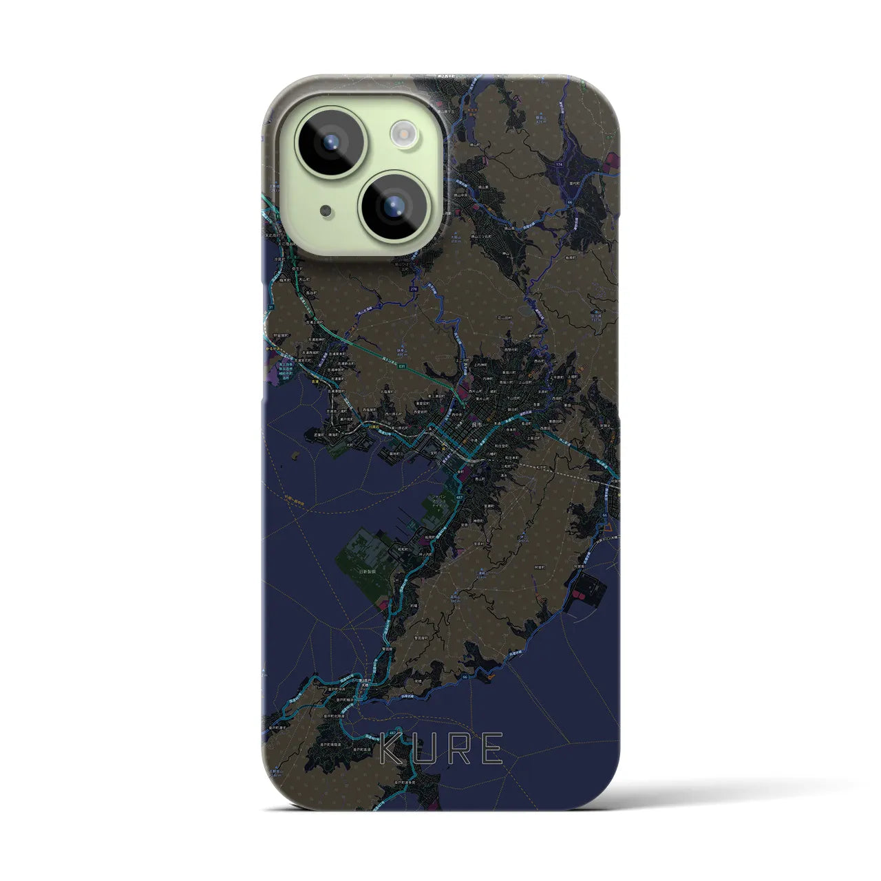 【呉(広島県)】地図柄iPhoneケース(バックカバータイプ)